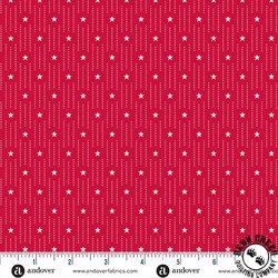 Andover Fabrics Tradition Pin Dot Stripe Red