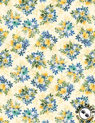 Wilmington Prints Sunlit Serenade Tossed Bouquets Light Yellow Wilmington Prints Sunlit Serenade Tossed Bouquets Light Yellow