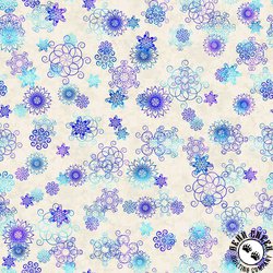 QT Fabrics Fantasia Linear Floral Cream