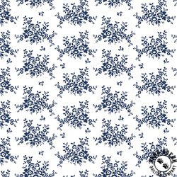 Benartex Classic Keepsakes in Blue Mini Floral Bouquet White/Navy Benartex Classic Keepsakes in Blue Mini Floral Bouquet White/Navy