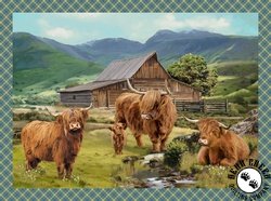 Northcott Highland Home Highland Panel Green/Multi Northcott Highland Home Highland Panel Green/Multi