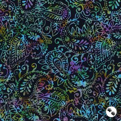 Wilmington Prints Mystic Vineyard Batik Paisley Black