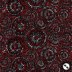 Blank Quilting Hexi-Dots 108 Inch Wide Backing Fabric Concentric Hexi-Dots Red/Black/White