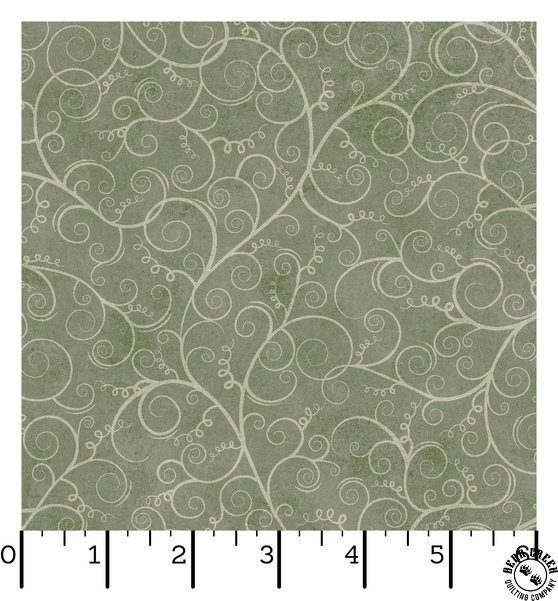 Maywood Studio Hello Autumn Pumpkin Vine Scroll Dark Green