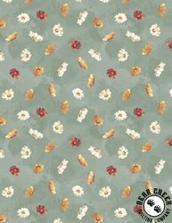 Wilmington Prints Harvest Blooms Flowers Toss Sage Wilmington Prints Harvest Blooms Flowers Toss Sage