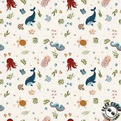 Riley Blake Designs Created with Love In the Sea Ecru Riley Blake Designs Created with Love In the Sea Ecru