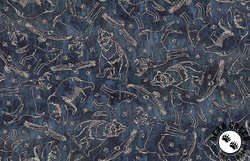 QT Fabrics The Wonder of Nature Animal Sketches Navy