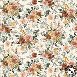 P&B Textiles Floral Chic Floral with Linear Leaves Multi P&B Textiles Floral Chic Floral with Linear Leaves Multi
