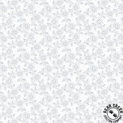 Henry Glass Quilters Flour VI Small Sunflower White on White Henry Glass Quilters Flour VI Small Sunflower White on White