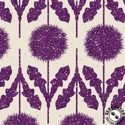 Benartex Wishflower Border Purple Benartex Wishflower Border Purple