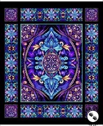 QT Fabrics Royale Stained Glass Panel Black QT Fabrics Royale Stained Glass Panel Black