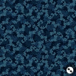 Studio E Fabrics Ashdown Forest Acanthus Leaf Midnight Blue