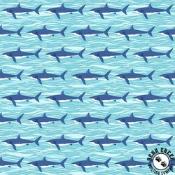 Andover Fabrics Deep Blue Sea Sharks Light Blue Andover Fabrics Deep Blue Sea Sharks Light Blue