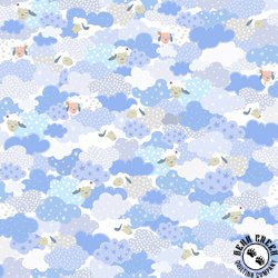 QT Fabrics Sweet Sheeps Blue/White