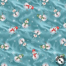 Blank Quilting Comfort and Joy Snowmen Aqua