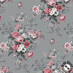 Clothworks Audrey Antique Bouquet Gray