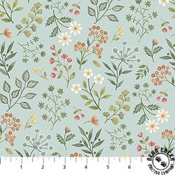 Northcott Woodland Heart Floral Blue/Multi