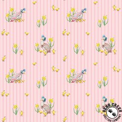 Riley Blake Designs Peter Rabbit and Friends Duck Stripe Pink