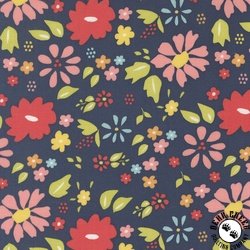 Moda Delightfully Yours 108 Inch Wide Backing Fabric Wildflower Navy Moda Delightfully Yours 108 Inch Wide Backing Fabric Wildflower Navy