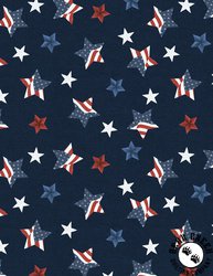 Wilmington Prints Stars of Valor Star Toss Navy Wilmington Prints Stars of Valor Star Toss Navy