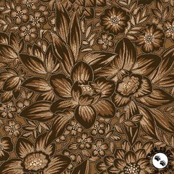 Marcus fabrics Carrie's Caramels and Creams 108 Inch Wide Backing Fabric Floral Coffee