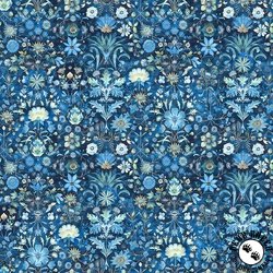 QT Fabrics Folklore Floral Blue