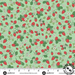 Andover Fabrics Afternoon Tea Strawberry Fizz Green