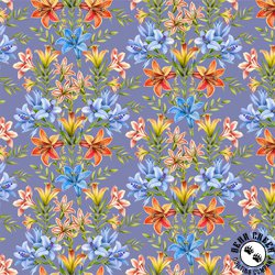 Windham Fabrics Lily Fresh Blooms Periwinkle