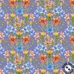 Windham Fabrics Lily Fresh Blooms Periwinkle Windham Fabrics Lily Fresh Blooms Periwinkle