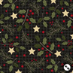 Maywood Studio Holly Jolly Flannel Holly Black