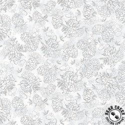 Hoffman Fabrics Cotton and Pine Pinecones Fog/Silver