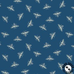 Andover Fabrics Petite Beehive Petite Bee Cobalt