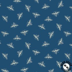 Andover Fabrics Petite Beehive Petite Bee Cobalt