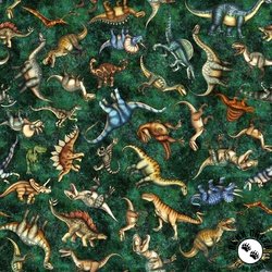 QT Fabrics Savage Kingdom Tossed Dinosaurs Forest QT Fabrics Savage Kingdom Tossed Dinosaurs Forest