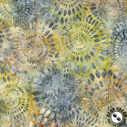 Riley Blake Designs Expressions Batiks Dahlias 108 Inch Wide Backing Tjaps Pistachio - 3 YARDS