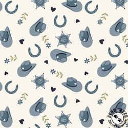 Cloud9 Fabrics Petals and Pony Luck Rodeo Romance Blue Cloud9 Fabrics Petals and Pony Luck Rodeo Romance Blue