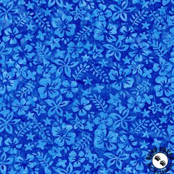 Riley Blake Designs Expressions Batiks Toes in the Sand Flowers Ocean Blue
