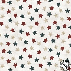 P&B Textiles Farmhouse Americana Tossed Farmhouse Stars Cream