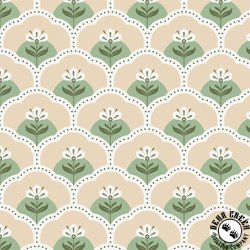 Cloud9 Fabrics Vintage Charm Rosie Tan/Turquoise Cloud9 Fabrics Vintage Charm Rosie Tan/Turquoise