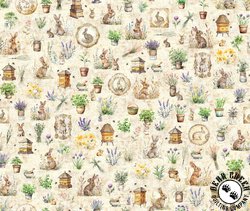 QT Fabrics Hunny Bunny Allover Cream