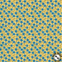 Benartex Wildflower Honey Blue Flowers Yellow