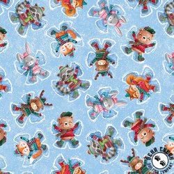 Studio E Fabrics Snow Angels Tossed Snow Angels Light Blue