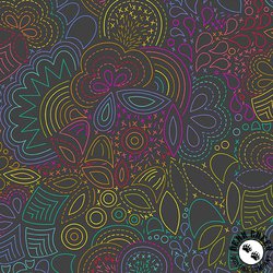 Andover Fabrics Color Wheel Rainbow Stitched Night