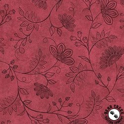 Maywood Studio Operetta Flowering Vines Red/Black Maywood Studio Operetta Flowering Vines Red/Black