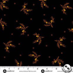 Andover Fabrics Carolina Tossing Sprig Black/Gold