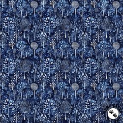 QT Fabrics Night Owls 108 Inch Wide Backing Fabric Trees Navy QT Fabrics Night Owls 108 Inch Wide Backing Fabric Trees Navy
