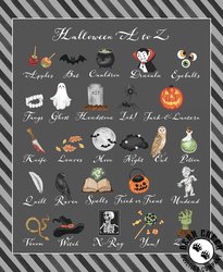 Studio E Fabrics Paranormal Parade Halloween Alphabet Panel Gray