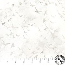 Northcott Misty Morning Birds White