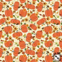 Benartex Gather Together Pumpkin Harvest Cream