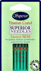 Superior Titanium-Coated Topstitch Needles #70/10 Superior Titanium-Coated Topstitch Needles #70/10
